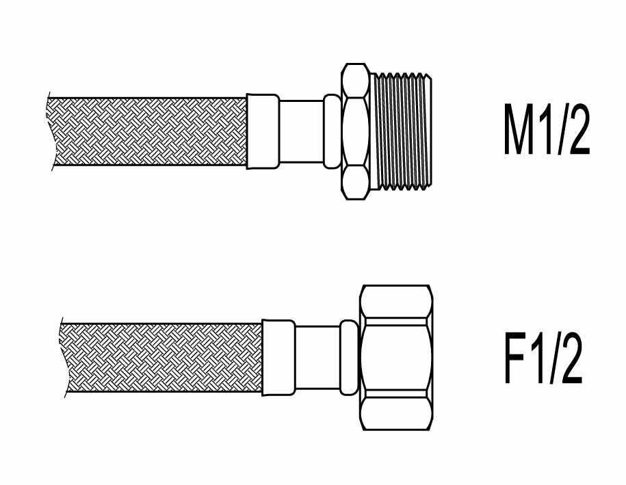 Racord flexibil apa i-e, M1/2"xF1/2", 60 cm Techman PWS51