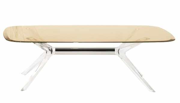 Masuta Kartell Blast design Philippe Starck 130x80cm h40cm crom-fumuriu transparent