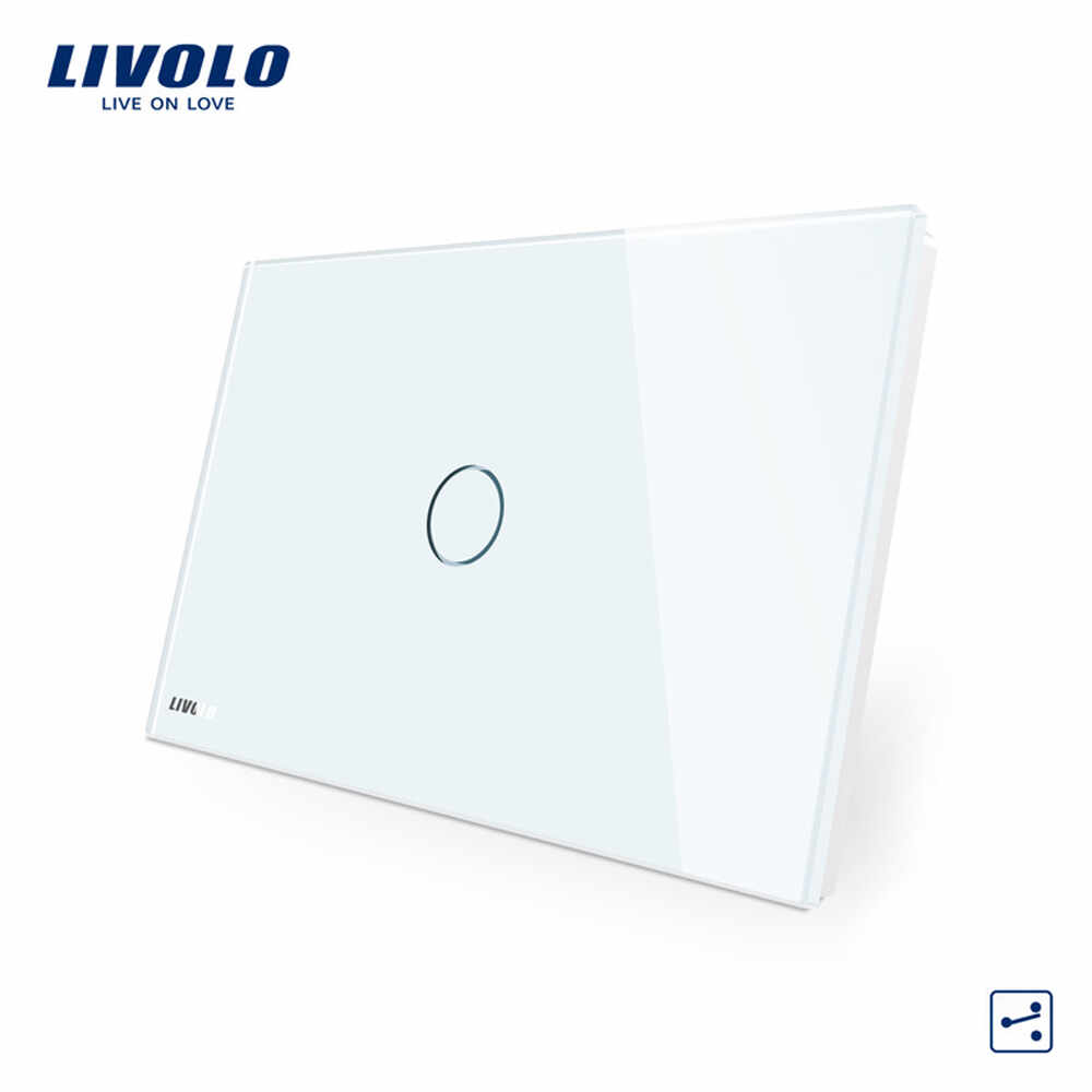 Intrerupator cap scara/cruce cu touch Livolo din sticla – standard italian