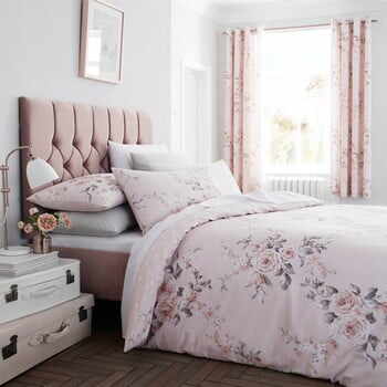 Lenjerie de pat de o persoană Catherine Lansfield Rosalia, 135 x 200 cm, roz