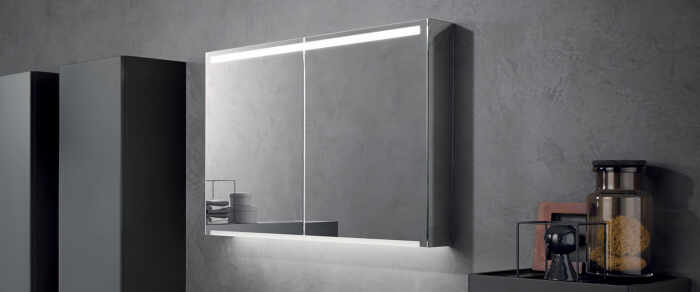 Dulap cu oglinda suspendat Geberit Option Plus reflectorizant 2 usi 75 cm