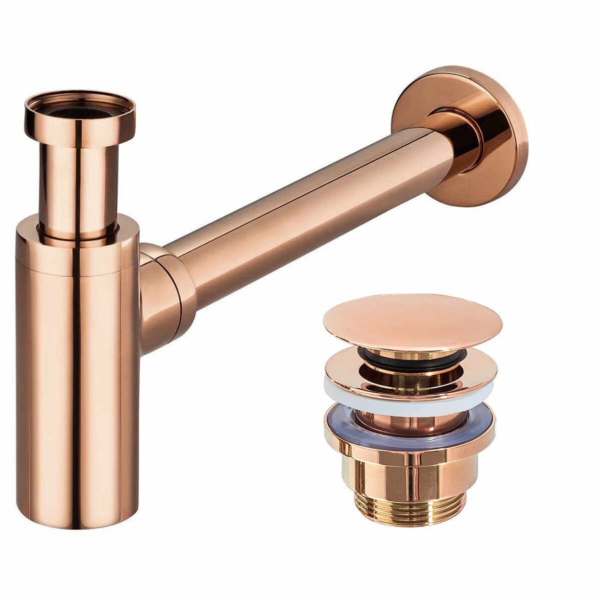 Sifon cu ventil click clack universal Rune rose gold