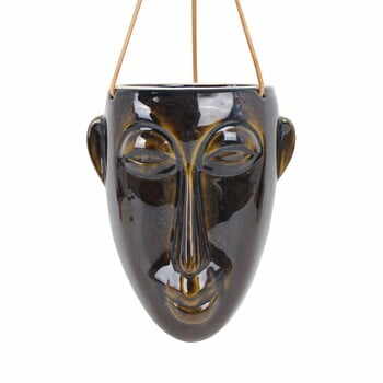 Ghiveci suspendat PT LIVING Mask, înălțime 22,3 cm, maro închis