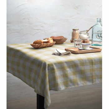 Față de masă Linen Couture Beige Vichy, 140 x 200 cm