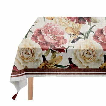 Față de masă Linen Couture Roses, 140 x 200 cm