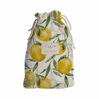 Sac textil de călătorie Linen Couture Blue Lemons, lungime 44 cm