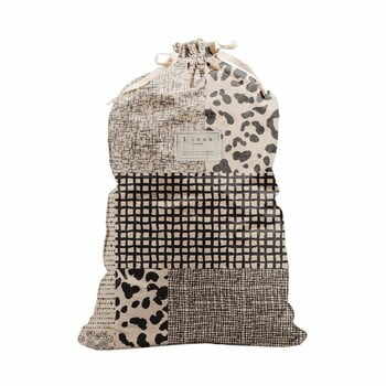 Sac textil pentru rufe Linen Bag Leopard, înălțime 75 cm