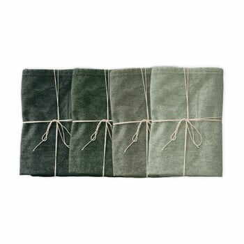 Set 4 șervețele textile Linen Couture Green Gradient, lățime 40 cm
