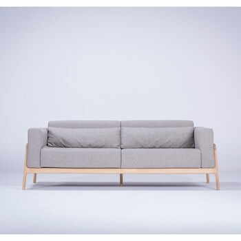 Canapea cu 3 locuri din lemn de stejar Gazzda Fawn, gri