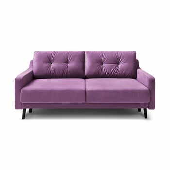 Canapea extensibilă cu 3 locuri, catifea Bobochic Paris Torp, violet