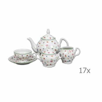 Set veselă din porțelan pentru ceai, motive florale Thun Bernadotte