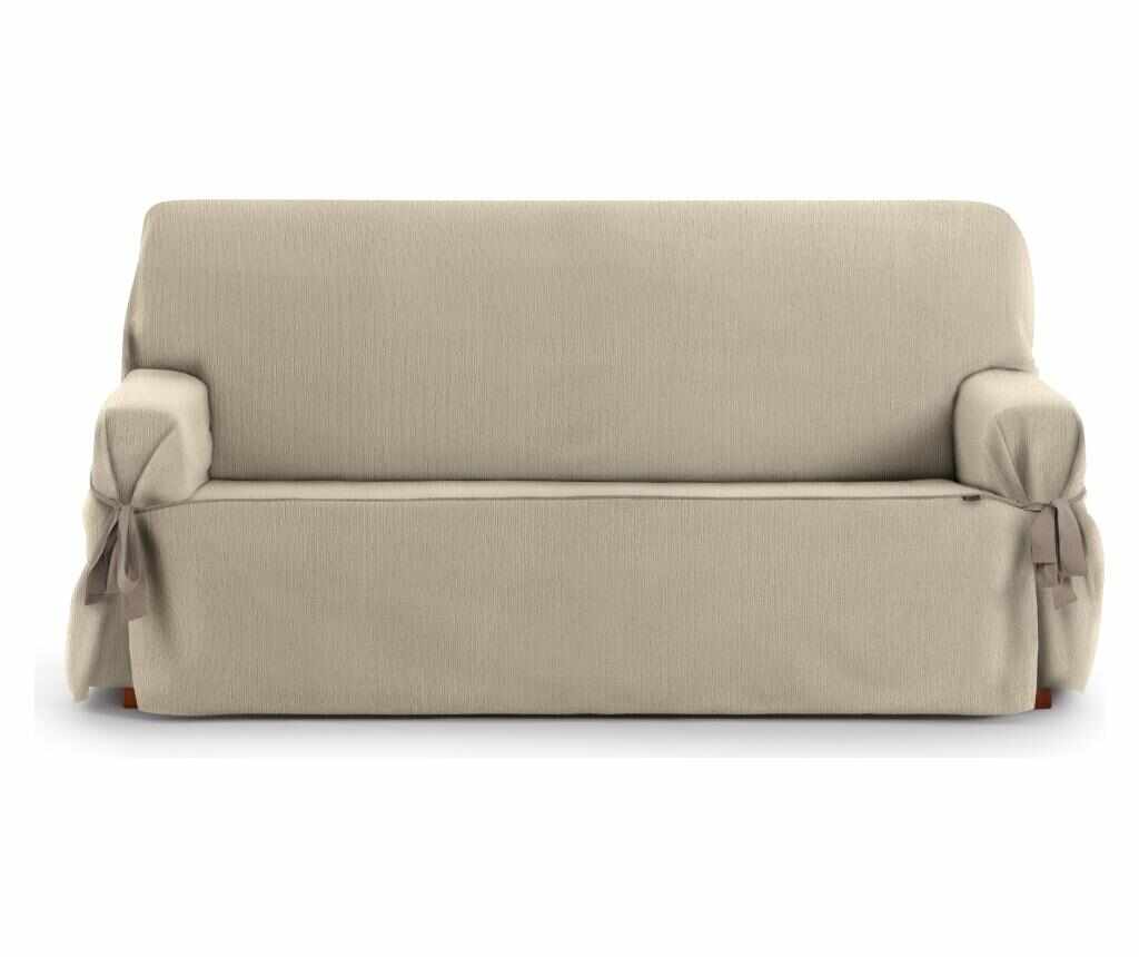 Husa ajustabila pentru canapea cu 3 locuri Chenille Ties Beige 180-230 cm