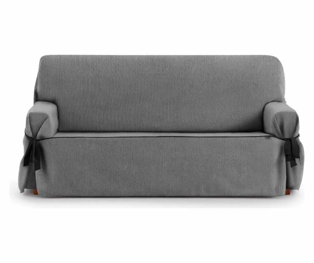 Husa ajustabila pentru canapea cu 3 locuri Chenille Ties Grey 180-230 cm