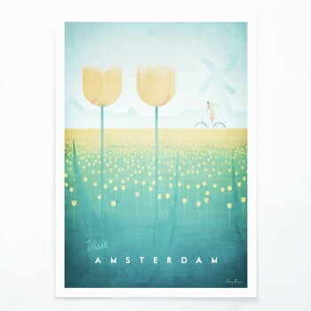Poster Travelposter Amsterdam, A2
