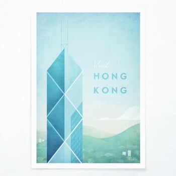 Poster Travelposter Hong Kong, A3