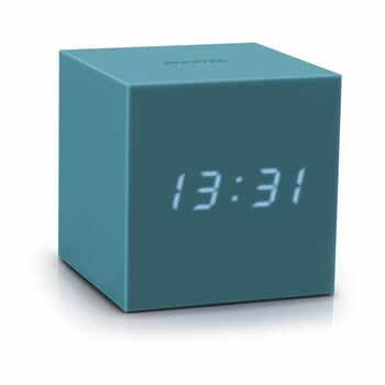 Ceas deșteptător cu LED Gingko Gravity Cube, gri - albastru