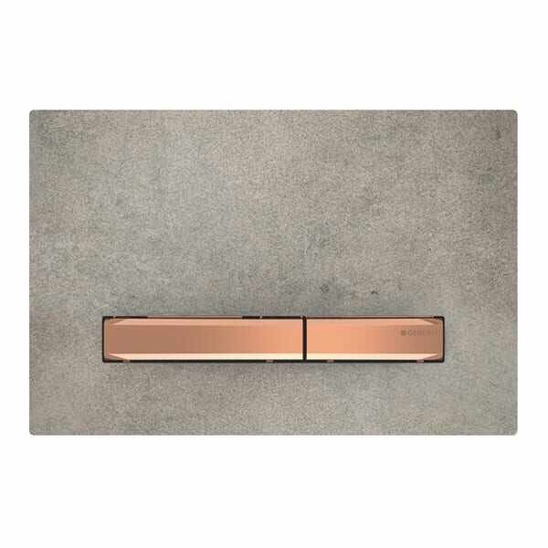 Clapeta de actionare Geberit Sigma 50 aspect de beton butoane rose gold