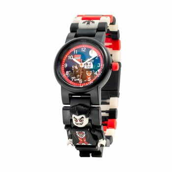 Ceas de mână cu curea pliabilă și minifigurină LEGO® Vampire, negru