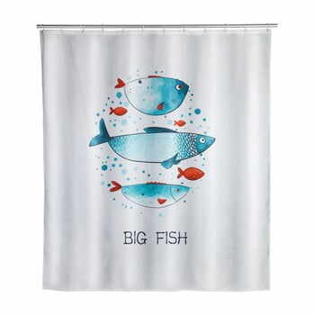 Perdea de baie lavabilă Wenko Big Fish, 180 x 200 cm