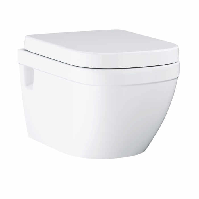 Set vas wc suspendat Grohe Euro Ceramic Rimless Triple Vortex si capac softclose prindere la vedere