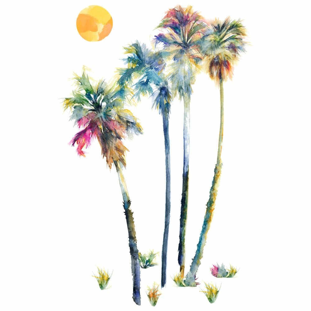 Sticker gigant Watercolor Palm Trees | 1 colita de 45,7 cm x 101,6 cm