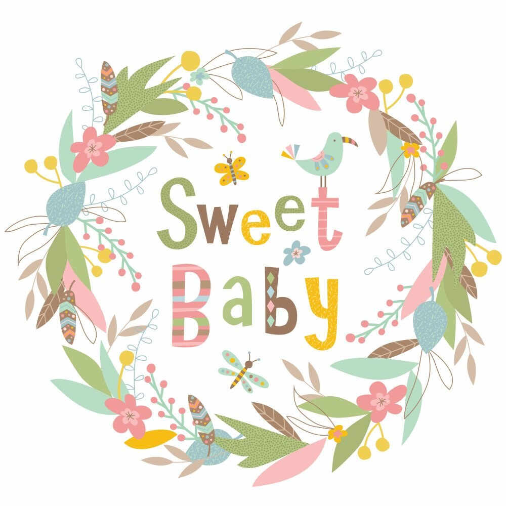 Sticker inspirational SWEET BABY | 49,5 X 43,8 cm