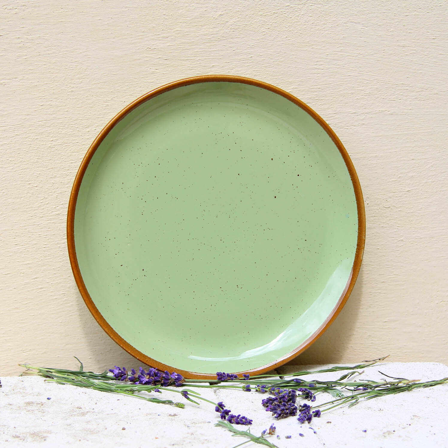 Farfurie intinsa Gardena din ceramica verde 24 cm