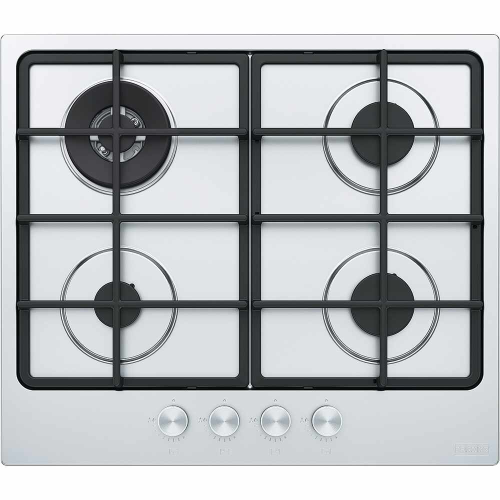 Plita gaz incorporabila Franke Smart 600 FHSM 604 3G DC XS C cu 4 arzatoare 60cm gratare fonta Inox