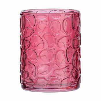 Suport sticlă pentru periuțe de dinți Wenko Vetro Foglia, roz fucsia