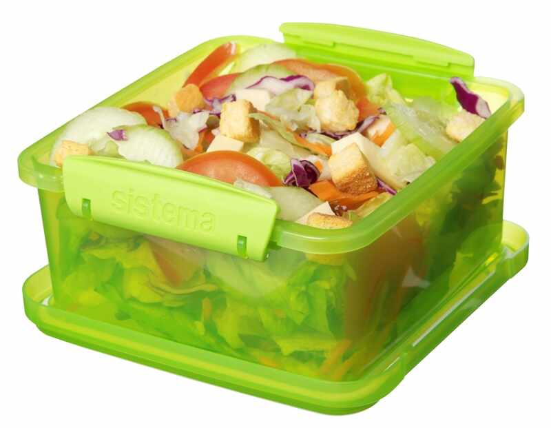 Cutie alimente din plastic dreptunghiulara color cu capac Sistema Lunch Plus 1.2L