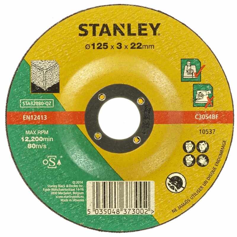 Disc abraziv piatra/ciment 125x22x3.2mm Stanley - STA32080
