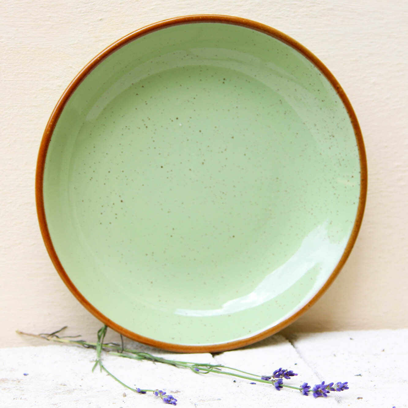 Farfurie adanca Gardena din ceramica verde 23 cm