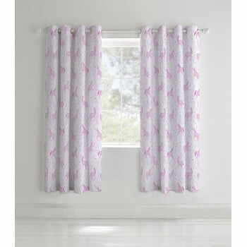  Set 2 draperii pentru camera copiilor Catherine Lansfield Unicorn, 168 x 183 cm roz la pret 249 lei 