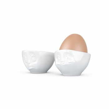 Set 2 cupe din porțelan pentru ouă, 58products Oh Please, alb