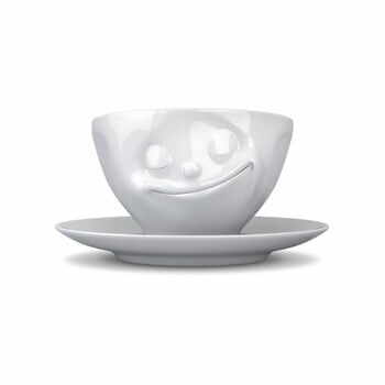 Ceașcă pentru cafea, din porțelan, 58products Happy, alb