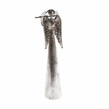 Decorațiune metalică Dakls, înălțime 16,5 cm, înger/flaut