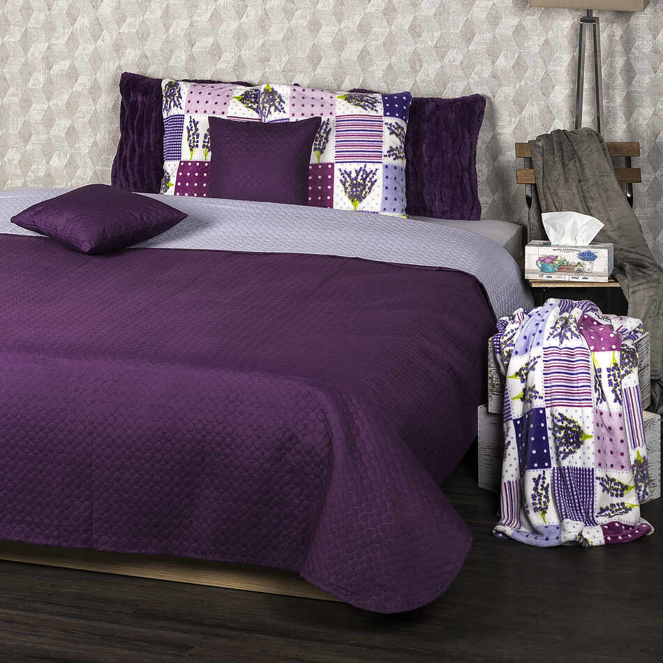 Cuvertură de pat 4Home Doubleface, violet/violetdeschis, 220 x 240 cm, 2x 40 x 40 cm