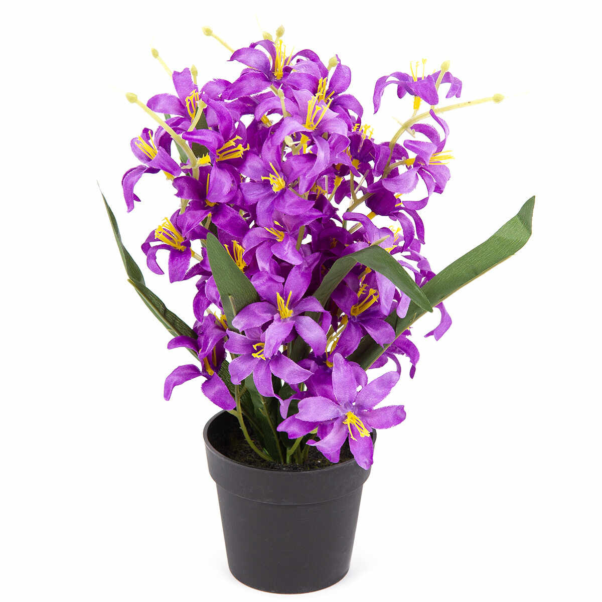 Floare artificială Crin, în ghiveci, violetá, 30 cm