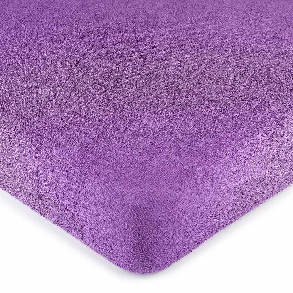 Cearșaf de pat 4Home, din frotir, violet, 180 x 200 cm