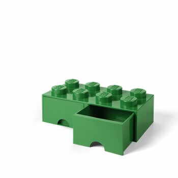 Cutie depozitare cu 2 compartimente LEGO®, verde