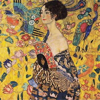Reproducere tablou Gustav Klimt - Lady With Fan, 40 x 40 cm