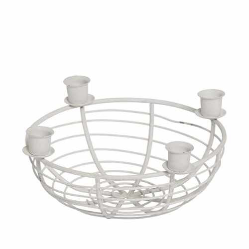 Sfesnic Basket din metal alb 16 cm