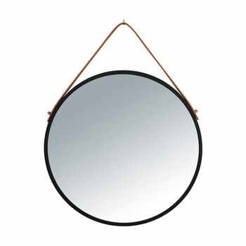 Oglindă suspendată Wenko Borrone, ø 40 cm, negru