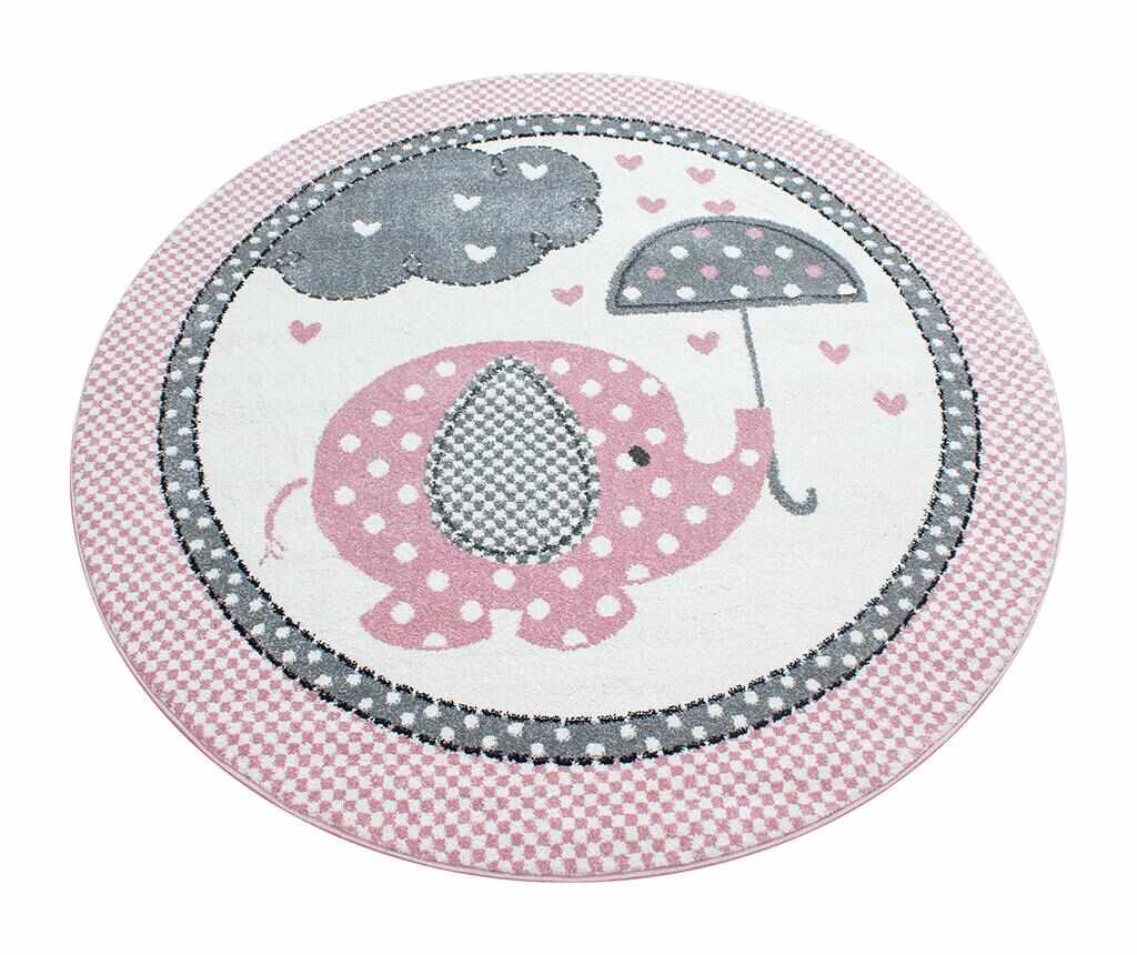 Covor Elephant Round Pink 120 cm - Ayyildiz Carpet, Roz