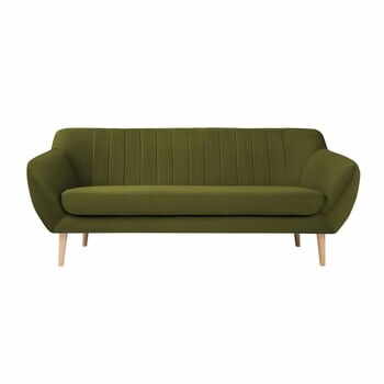 Canapea cu tapițerie din catifea Mazzini Sofas Sardaigne, 188 cm, verde