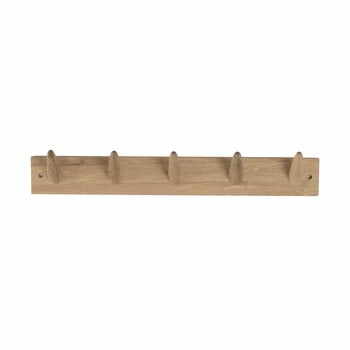 Cuier de perete din lemn de stejar Canett Uno, lățime 60 cm