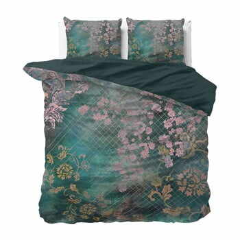 Lenjerie din bumbac pentru pat dublu Pure Cotton Tiran, 240 x 200 cm, verde