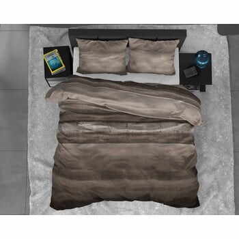 Lenjerie din flanelă pentru pat de o persoană Sleeptime Marcus Taupe, 140 x 220 cm, maro