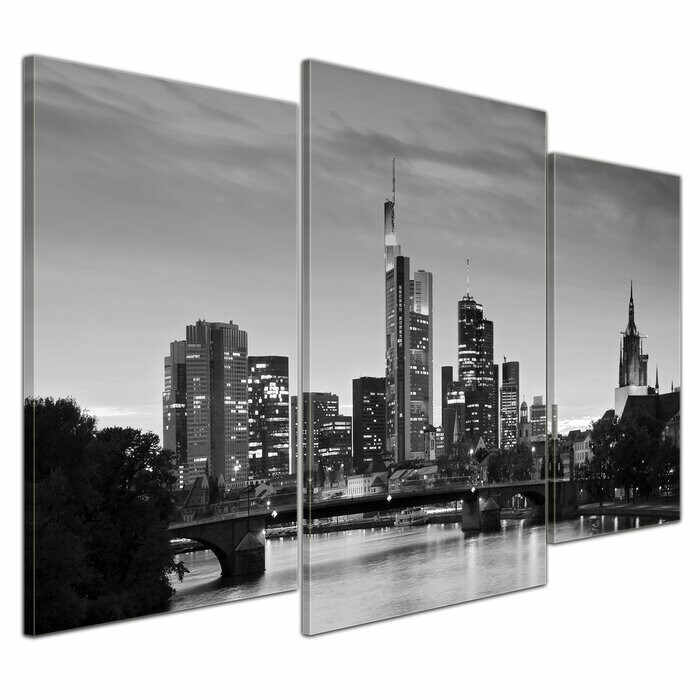 Tablou pe panza Frankfurt, din 3 piese, 60 x 100 x 2 cm