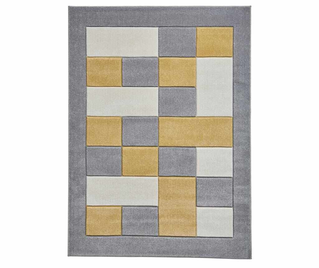 Covor Matrix Grey Yellow 160x220 cm - Think Rugs, Galben & Auriu,Gri & Argintiu